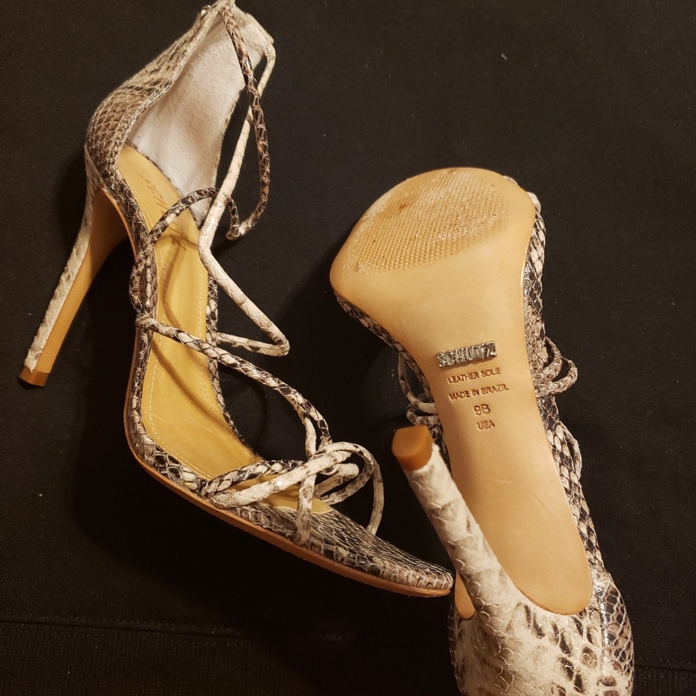 SCHUTZ snakeskin heels